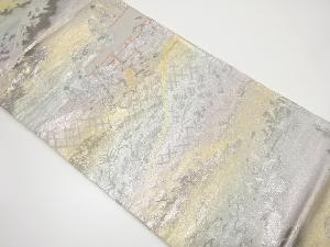 光悦垣に樹木風景模様織り出し袋帯